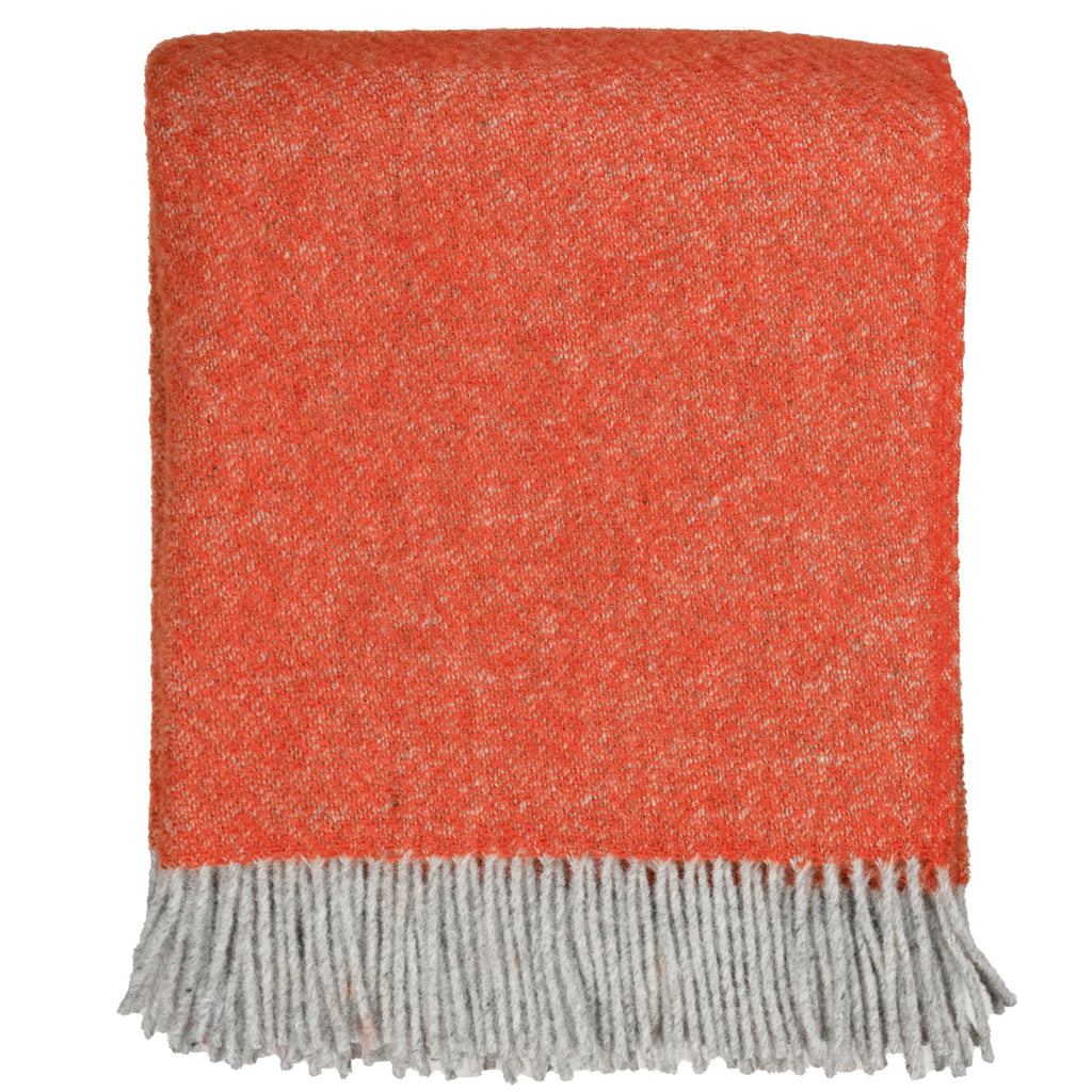 Southampton Home Wool Twill Throw Blanket (Poppy Orange)-Throws and Blankets-810032752439-SHWoolTwillOrange-Prince of Scots