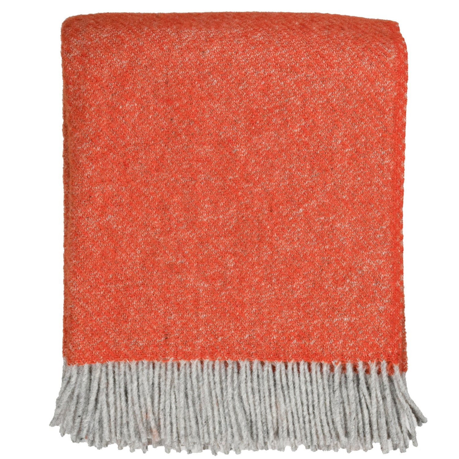 Southampton Home Wool Twill Throw Blanket (Poppy Orange)-Throws and Blankets-810032752439-SHWoolTwillOrange-Prince of Scots