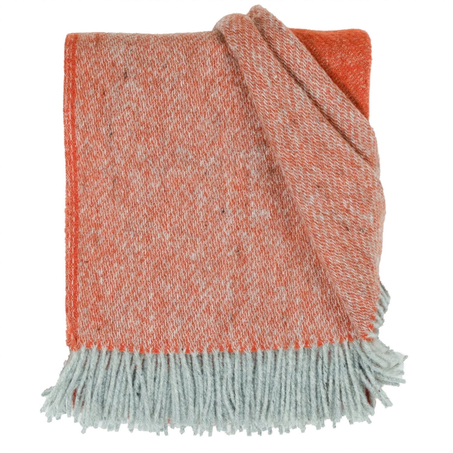 Southampton Home Wool Twill Throw Blanket (Poppy Orange)-Throws and Blankets-810032752439-SHWoolTwillOrange-Prince of Scots