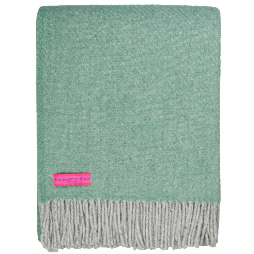 Southampton Home Wool Twill Throw Blanket (Seafoam Green)-Throws and Blankets-810032752422-SHWoolTwillGreen-Prince of Scots
