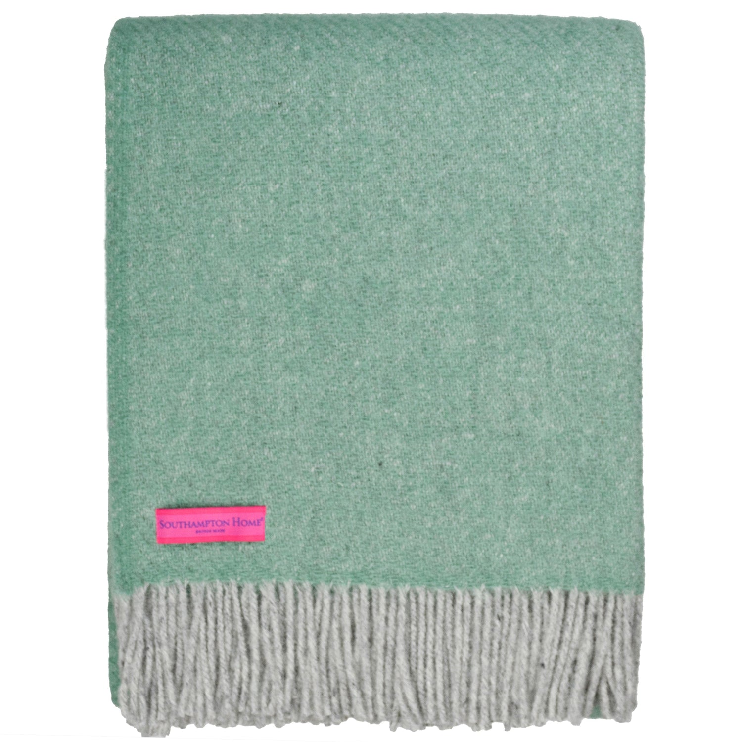 Southampton Home Wool Twill Throw Blanket (Seafoam Green)-Throws and Blankets-810032752422-SHWoolTwillGreen-Prince of Scots