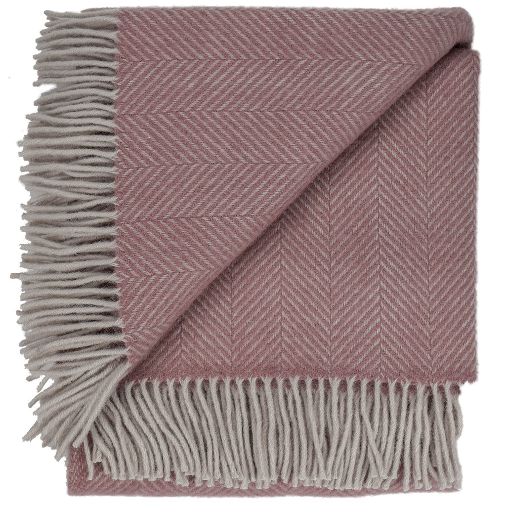 Highland Tweed Herringbone Pure New Wool Throw ~ Beach Coral ~-Throws and Blankets-Prince of Scots-00810032750060-K4050030-27-Prince of Scots