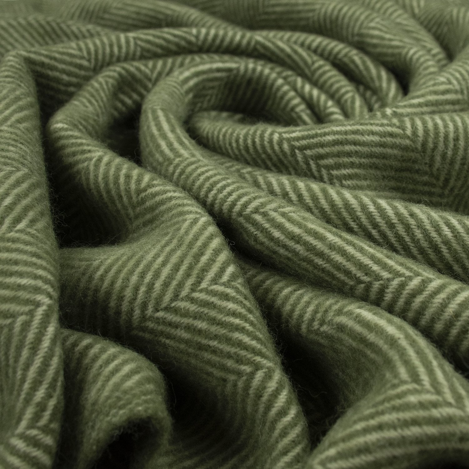 Highland Tweed Herringbone Pure New Wool Throw ~ Evergreen ~-Throws and Blankets-Prince of Scots-00810032750091-K4050030-22-Prince of Scots