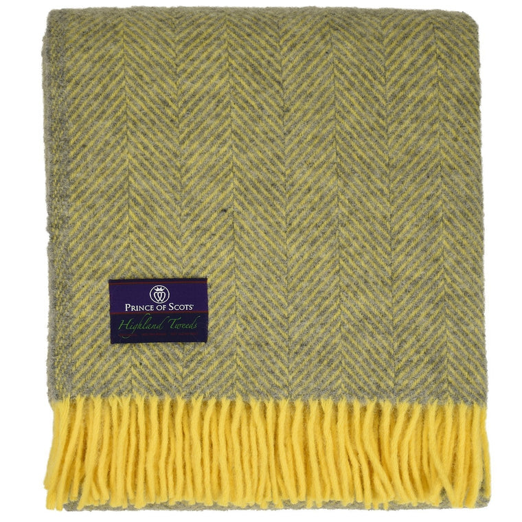 Highland Tweed Herringbone Pure New Wool Throw ~ Finch ~-Throws and Blankets-Prince of Scots-634934466146-K4050030-015-Prince of Scots