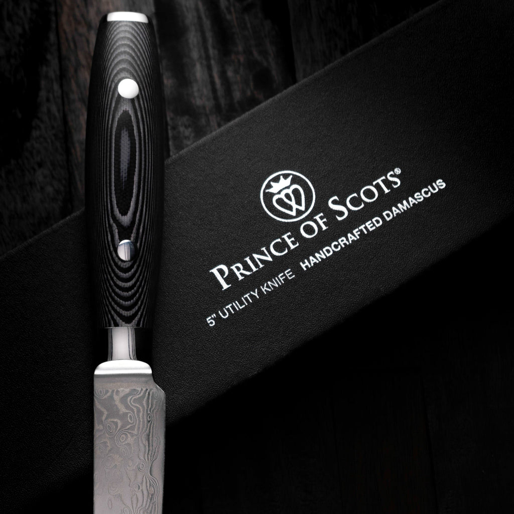 Prince of Scots 5 Inch Damascus Utility Knife-Knife-810032752781-5InUtilityKnife-Prince of Scots