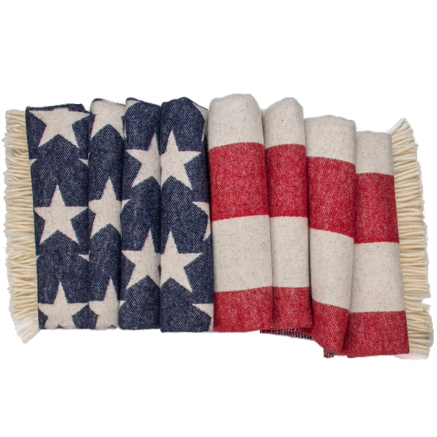 Prince of Scots American Flag Merino Wool Throw-Throws and Blankets-00810032752392-USAFlag-Prince of Scots