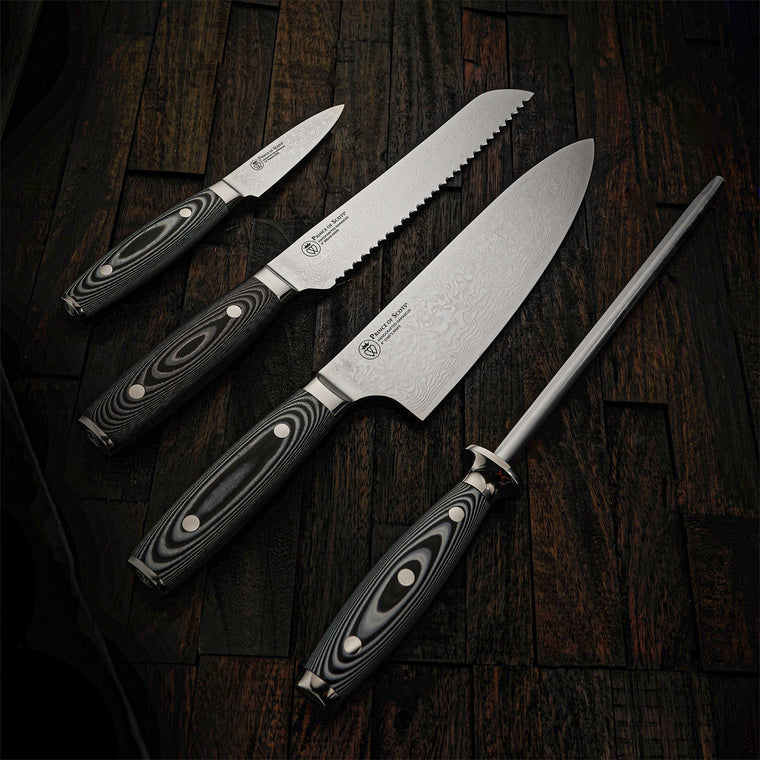 Prince of Scots Damascus Knife 4 Piece Gift