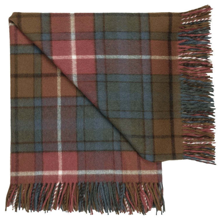 Prince of Scots Highland Tartan Tweed Merino Wool Throw ~ Antique Buchanan~