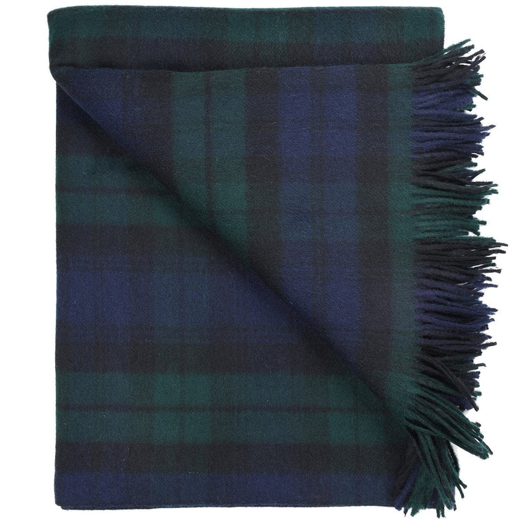 Prince of Scots Highland Tartan Tweed  Merino Wool Throw ~ Black Watch ~