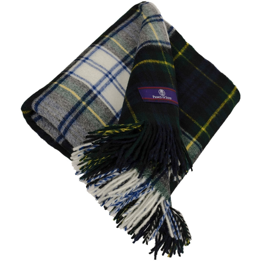 Prince of Scots Highland Tartan Tweed Merino Wool Throw ~ Dress Gordon ~-Throws and Blankets-Prince of Scots-Prince of Scots