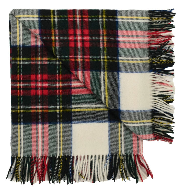 Prince of Scots Highland Tartan Tweed Merino Wool Throw ~ Dress Stewart ~