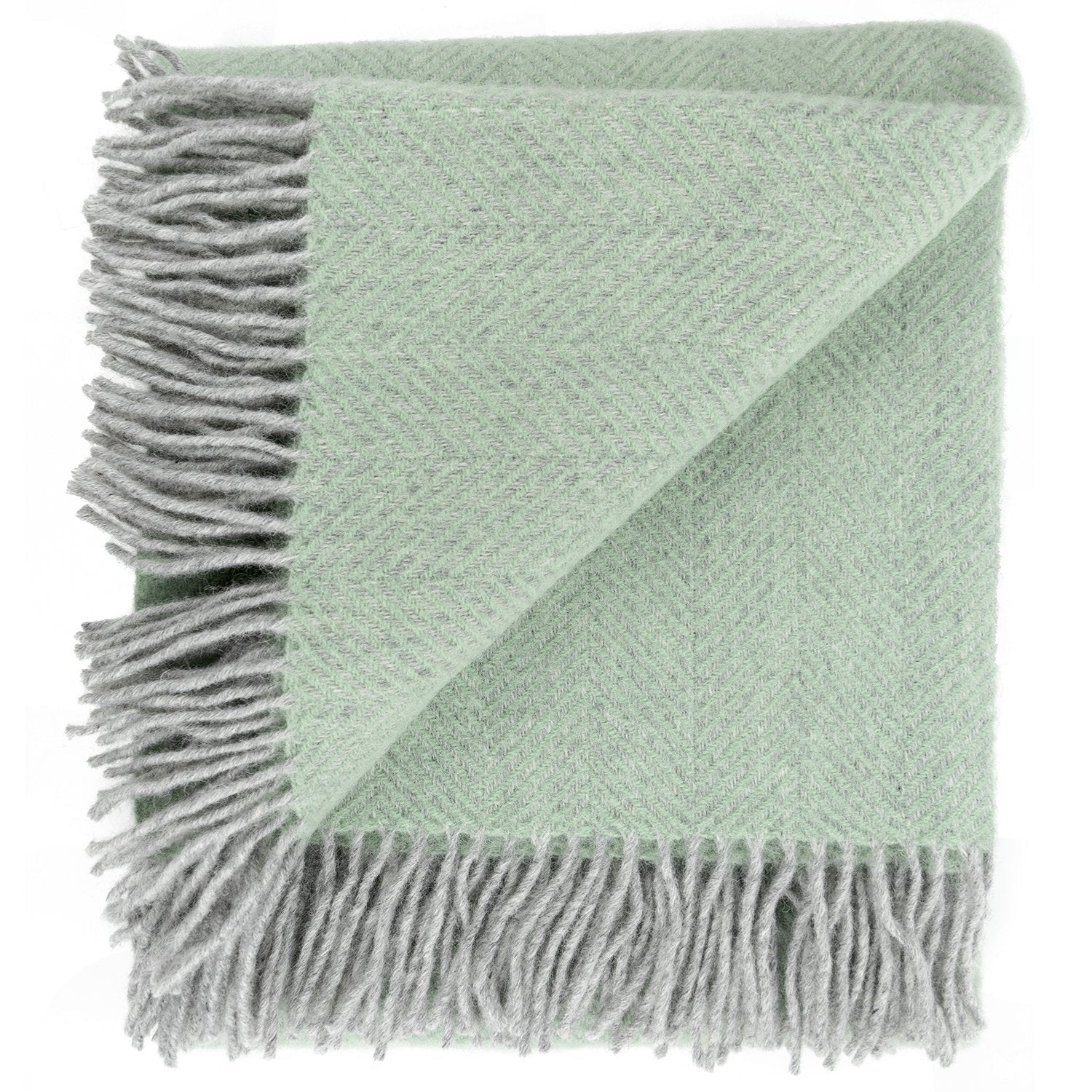 Highland Tweed Herringbone Pure New Wool Throw ~ Basil ~-Throws and Blankets-Prince of Scots-00810032750015-K4050030-028-Prince of Scots