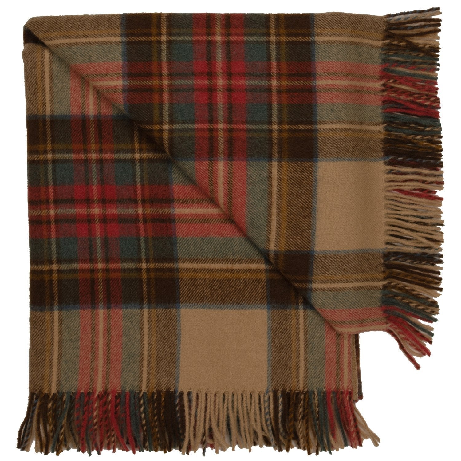 Prince of Scots Highland Tweed Merino Wool Throw ~ Antique Dress Stewart ~-Throws and Blankets-Prince of Scots-00810032750527-J400014-Prince of Scots