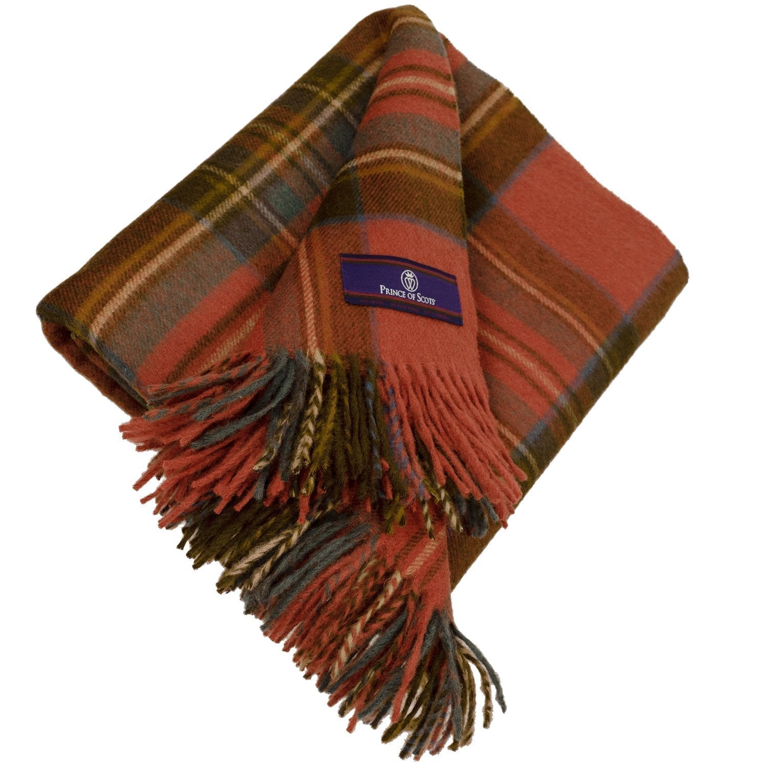 Prince of Scots Highland Tweed Merino Wool Throw ~ Antique Royal Stewart ~-Throws and Blankets-Prince of Scots-00810032750657-J400002-Prince of Scots