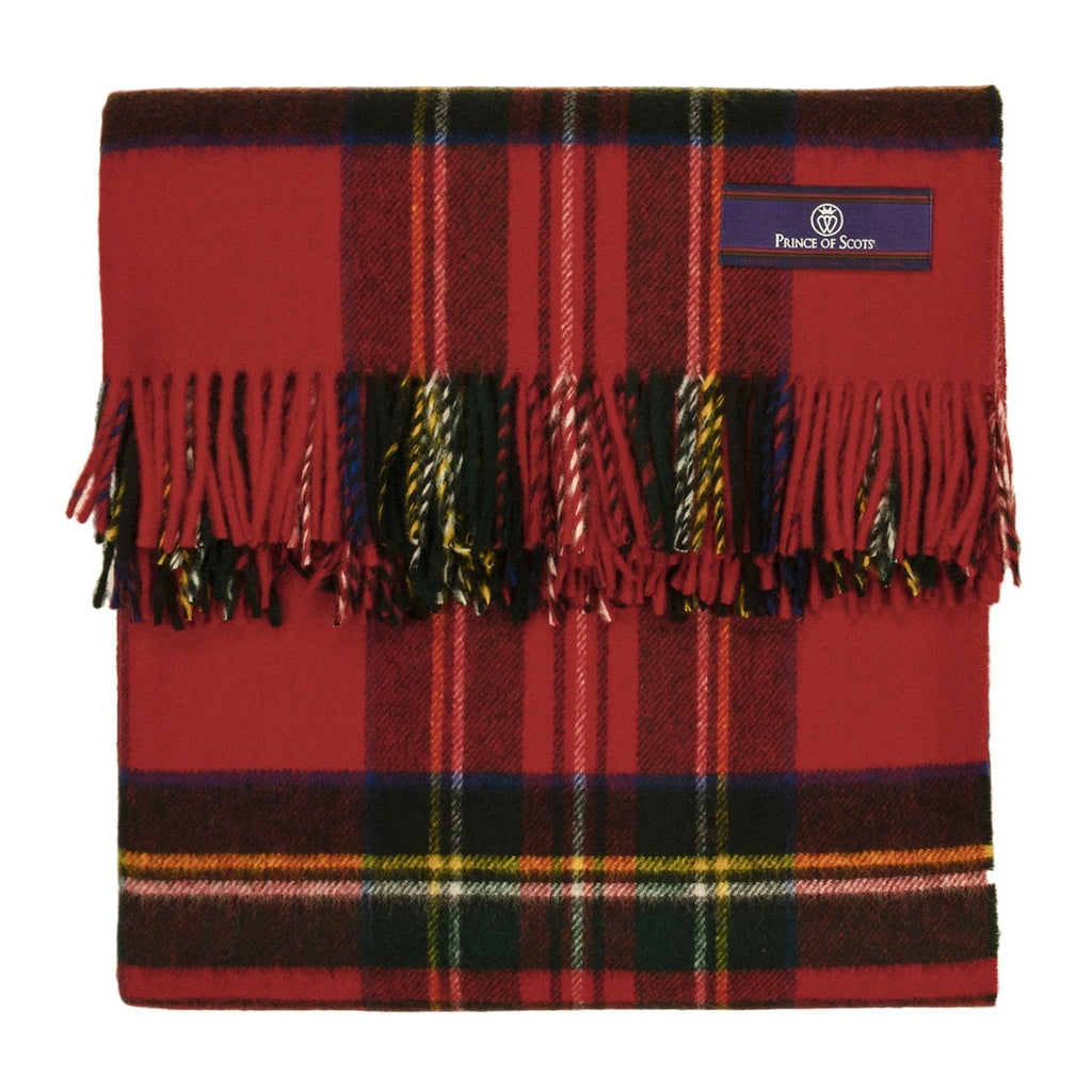 Prince of Scots Highland Tweed Merino Wool Throw ~ Royal Stewart ~-Throws and Blankets-Prince of Scots-00810032750534-J400018-Prince of Scots