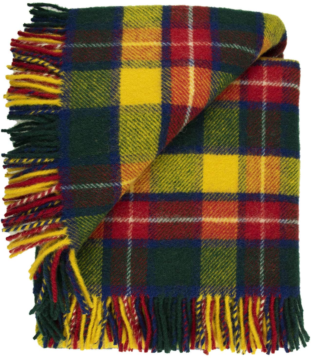 Prince of Scots Highland Tweed Pure New Wool Fluffy Throw ~ Bright Buchanan ~-Throws and Blankets-00810032750220-K40050018-004-Prince of Scots
