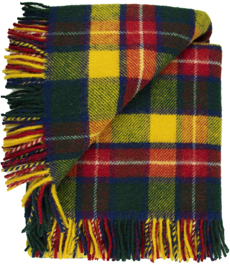 Prince of Scots Highland Tweed Pure New Wool Fluffy Throw ~ Bright Buchanan ~-Throws and Blankets-Prince of Scots-00810032750220-K40050018-004-Prince of Scots