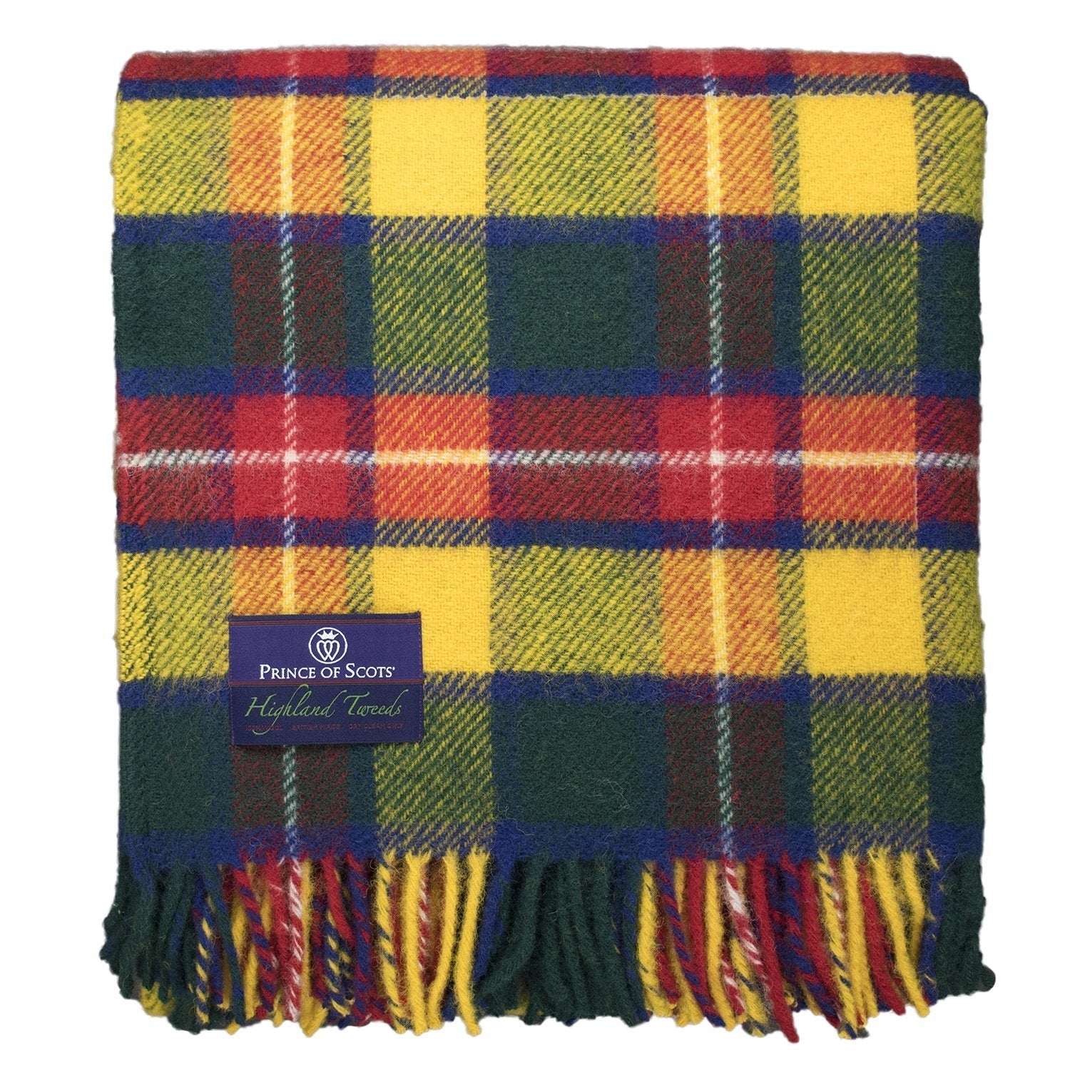 Prince of Scots Highland Tweed Pure New Wool Fluffy Throw ~ Bright Buchanan ~-Throws and Blankets-Prince of Scots-00810032750220-K40050018-004-Prince of Scots