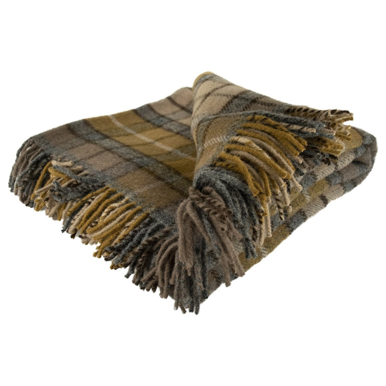 Prince of Scots Highland Tweed Pure New Wool  Fluffy Throw ~ Natural Buchanan ~