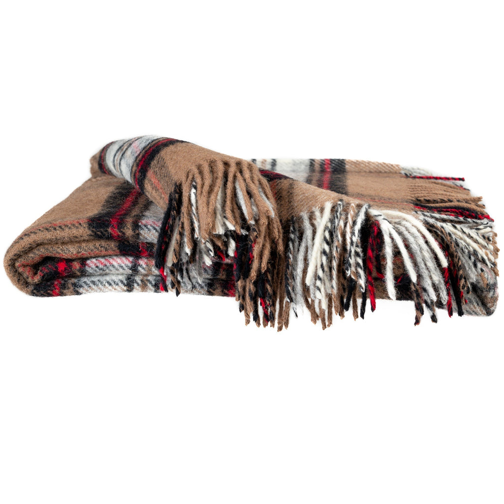 Prince of Scots Highland Tweed Pure New Wool Throw ~Camel Stewart ~-Throws and Blankets-634934462551-J4050028-003-Prince of Scots