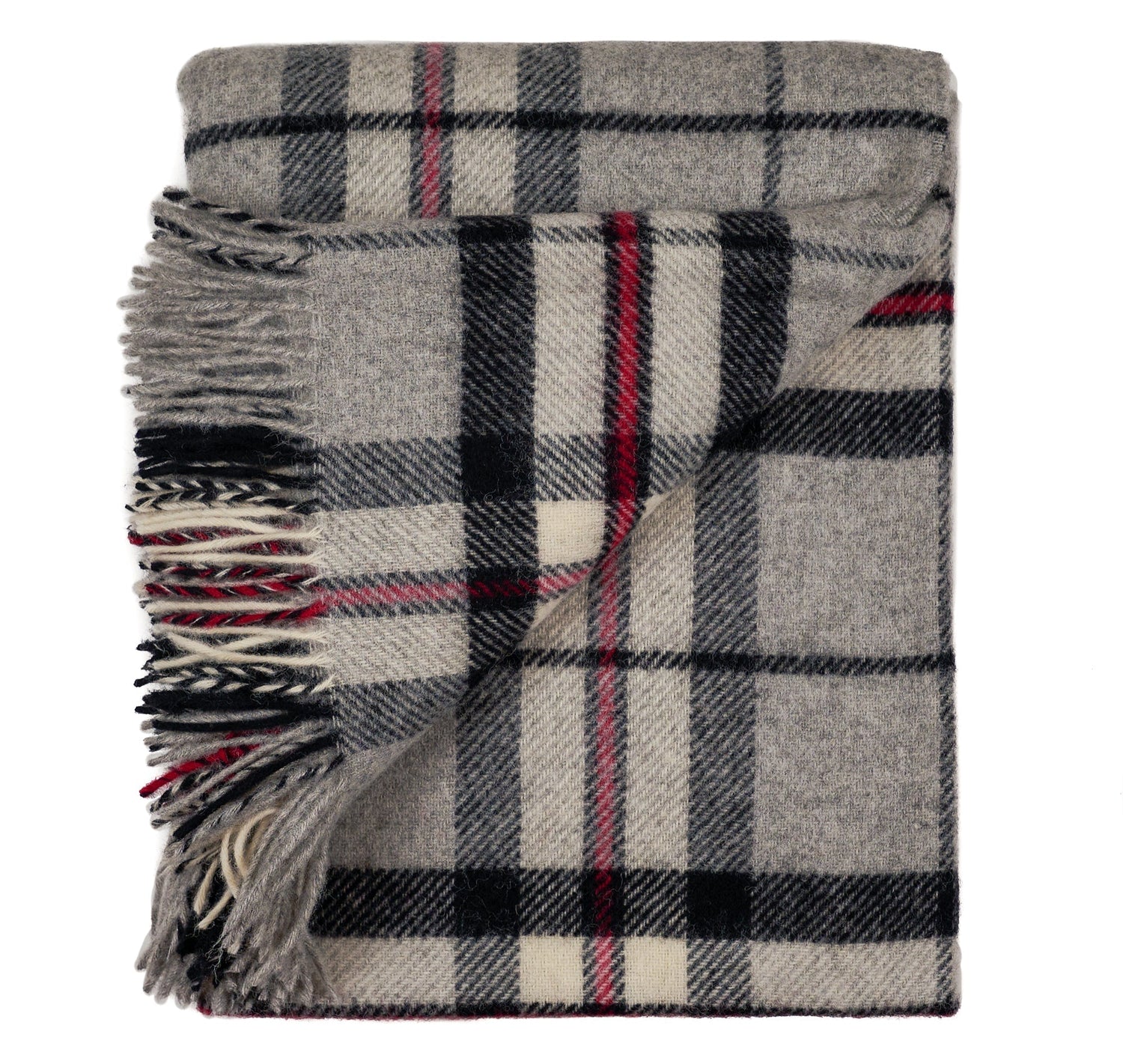 Prince of Scots Highland Tweed Pure New Wool Throw (Grey Thompson)-Throws and Blankets-810032752057-J4050028-005-Prince of Scots