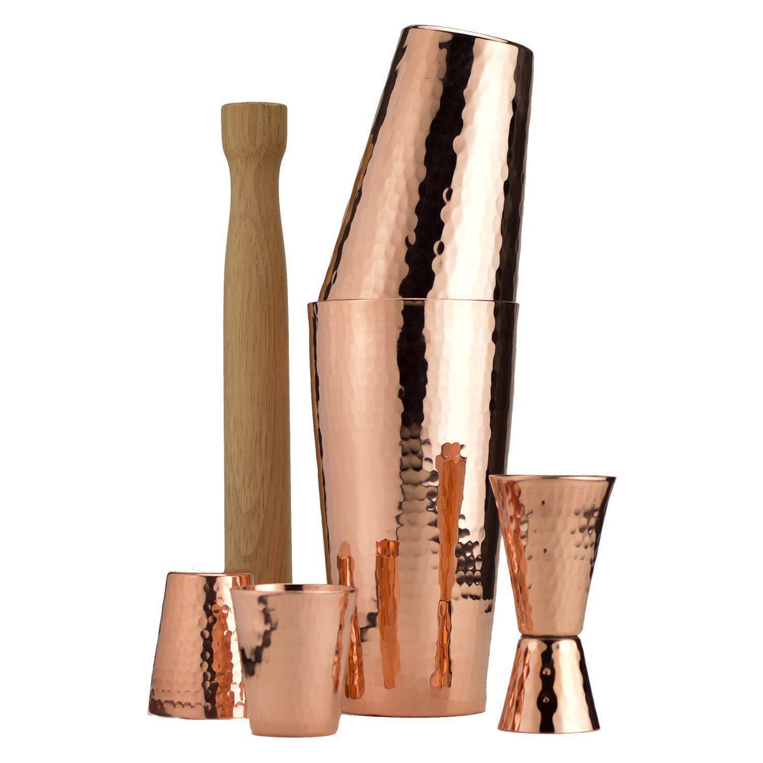 Prince of Scots Premium Hammered Solid Copper Cocktail Shaker Set-Dining and Entertaining-Prince of Scots-634934463176-PremiumShakerSet-Prince of Scots