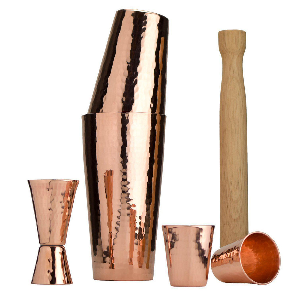 Prince of Scots Premium Hammered Solid Copper Cocktail Shaker Set-Dining and Entertaining-Prince of Scots-634934463176-PremiumShakerSet-Prince of Scots