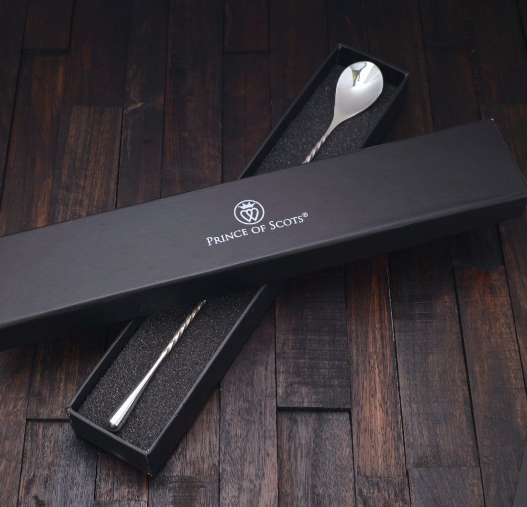 Prince of Scots Tear Drop Bar Spoon Silver-Plate (Premium Gift Box)-Barware-810032753153-SilverPlateSpoon-Prince of Scots