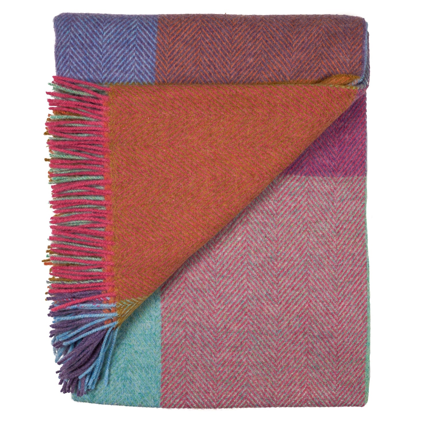 Southampton Home Merino Wool Geometric Block Throw (Kaleidoscope)-Throws and Blankets-810032753108-KaleidoscopeBlock-Prince of Scots
