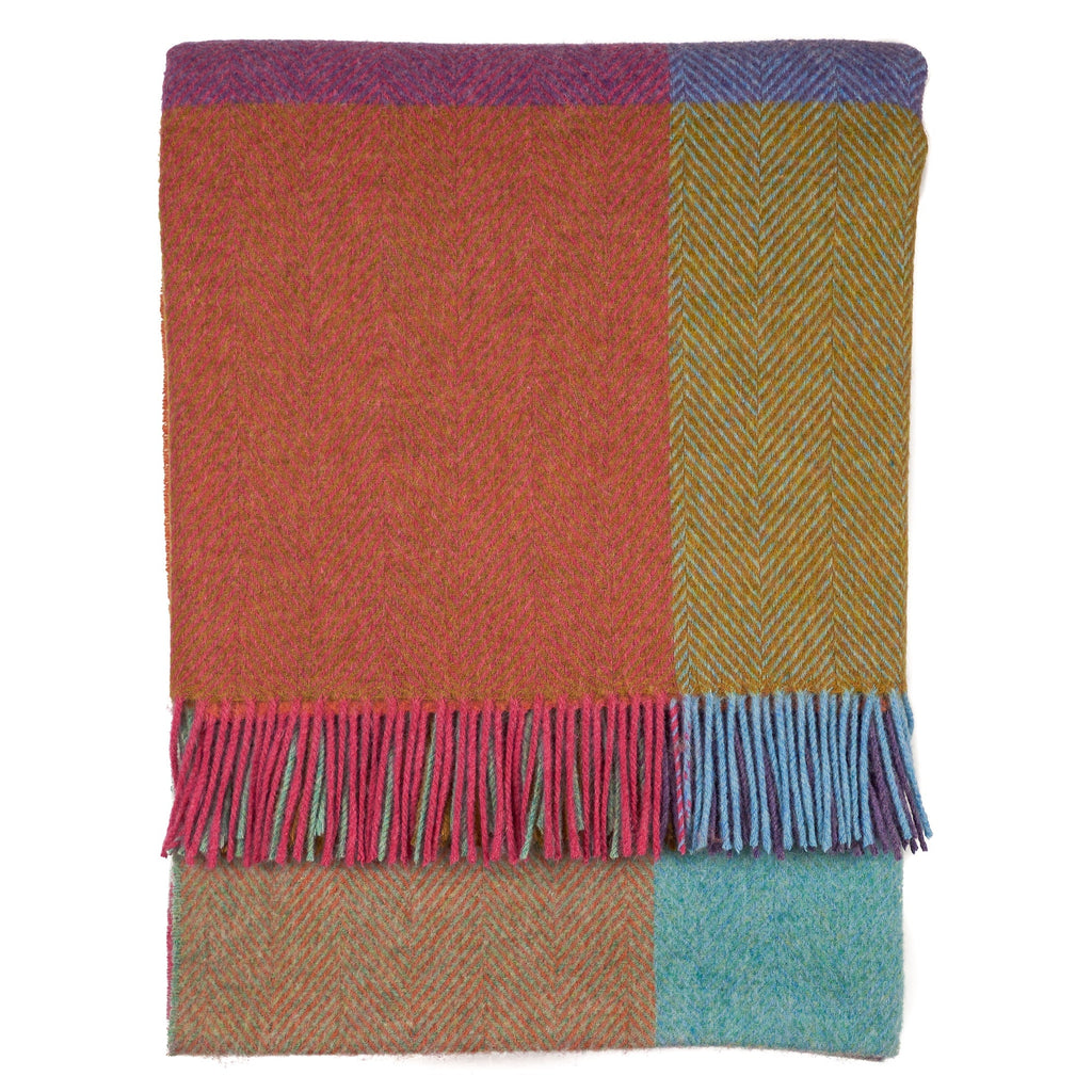Southampton Home Merino Wool Geometric Block Throw (Kaleidoscope)-Throws and Blankets-810032753108-KaleidoscopeBlock-Prince of Scots