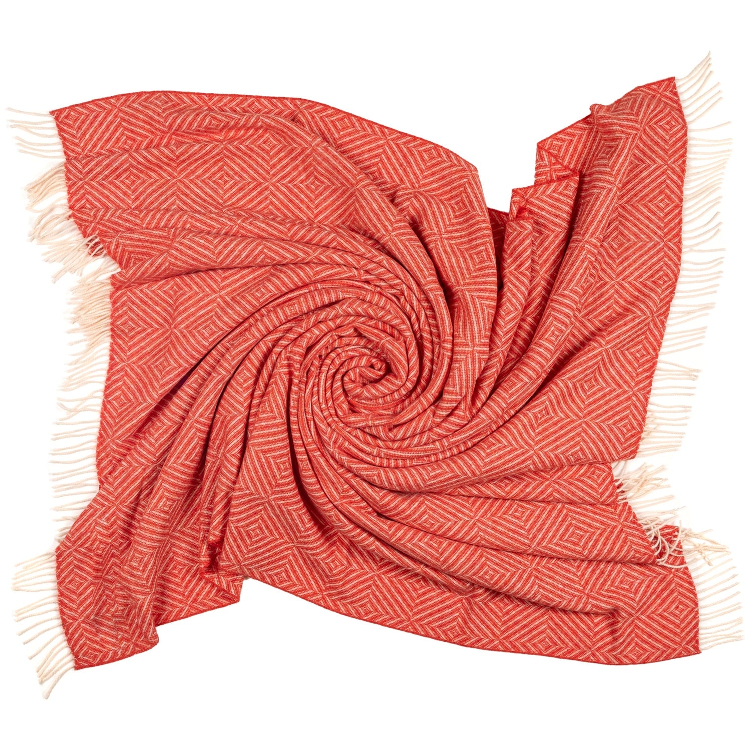 Southampton Home Merino Wool Geometric Throw (Orange)-Throws and Blankets-GeoOrange-Prince of Scots