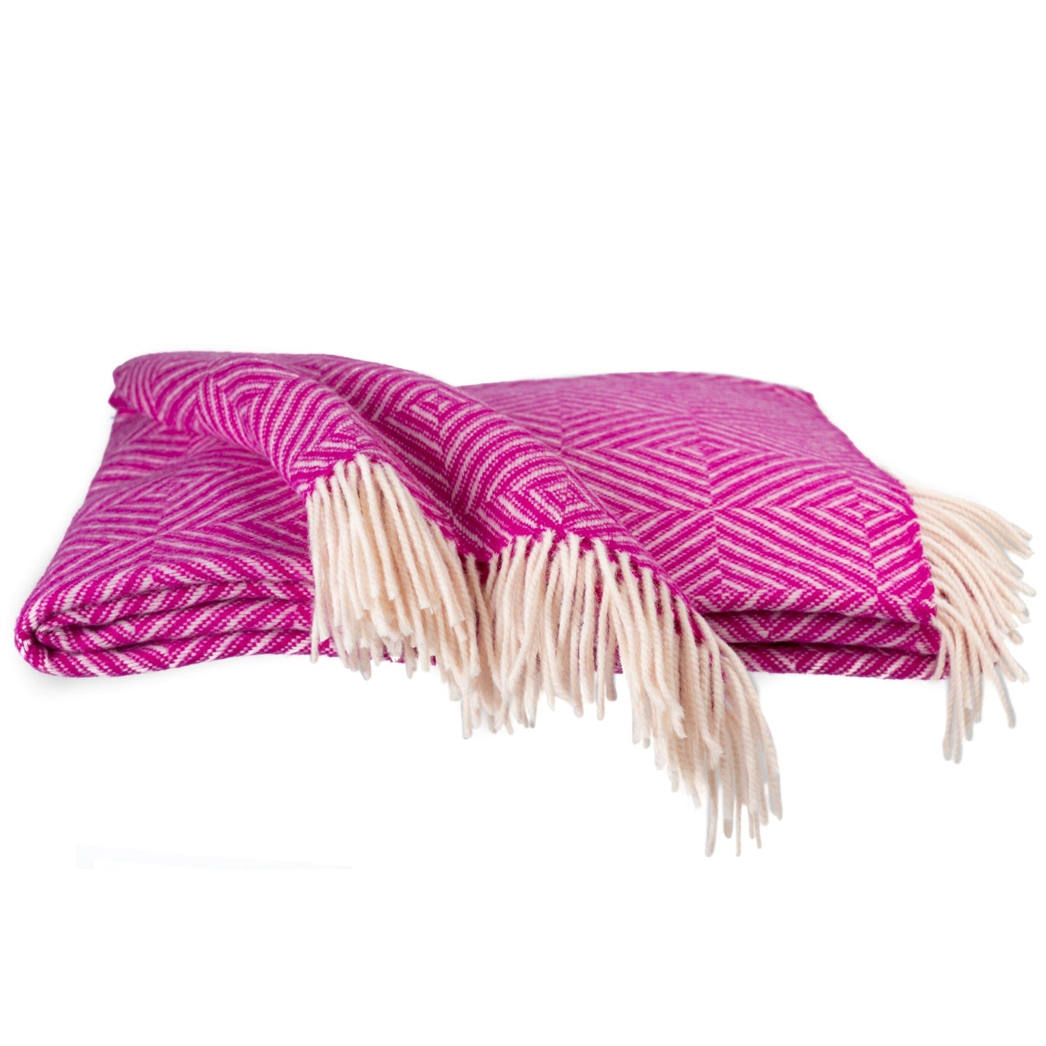 Southampton Home Merino Wool Geometric Throw (Pink)-Throws and Blankets-GeoPink-Prince of Scots