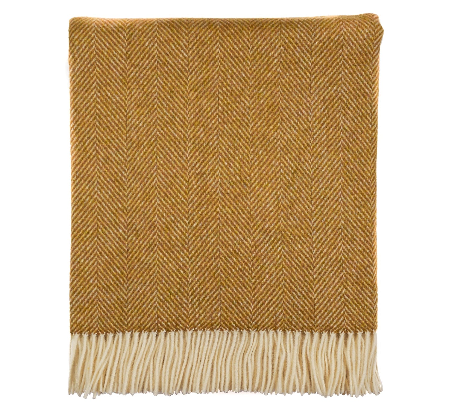 Southampton Home Merino Wool Herringbone Throw (Gold)-Throws and Blankets-Q029006-Prince of Scots