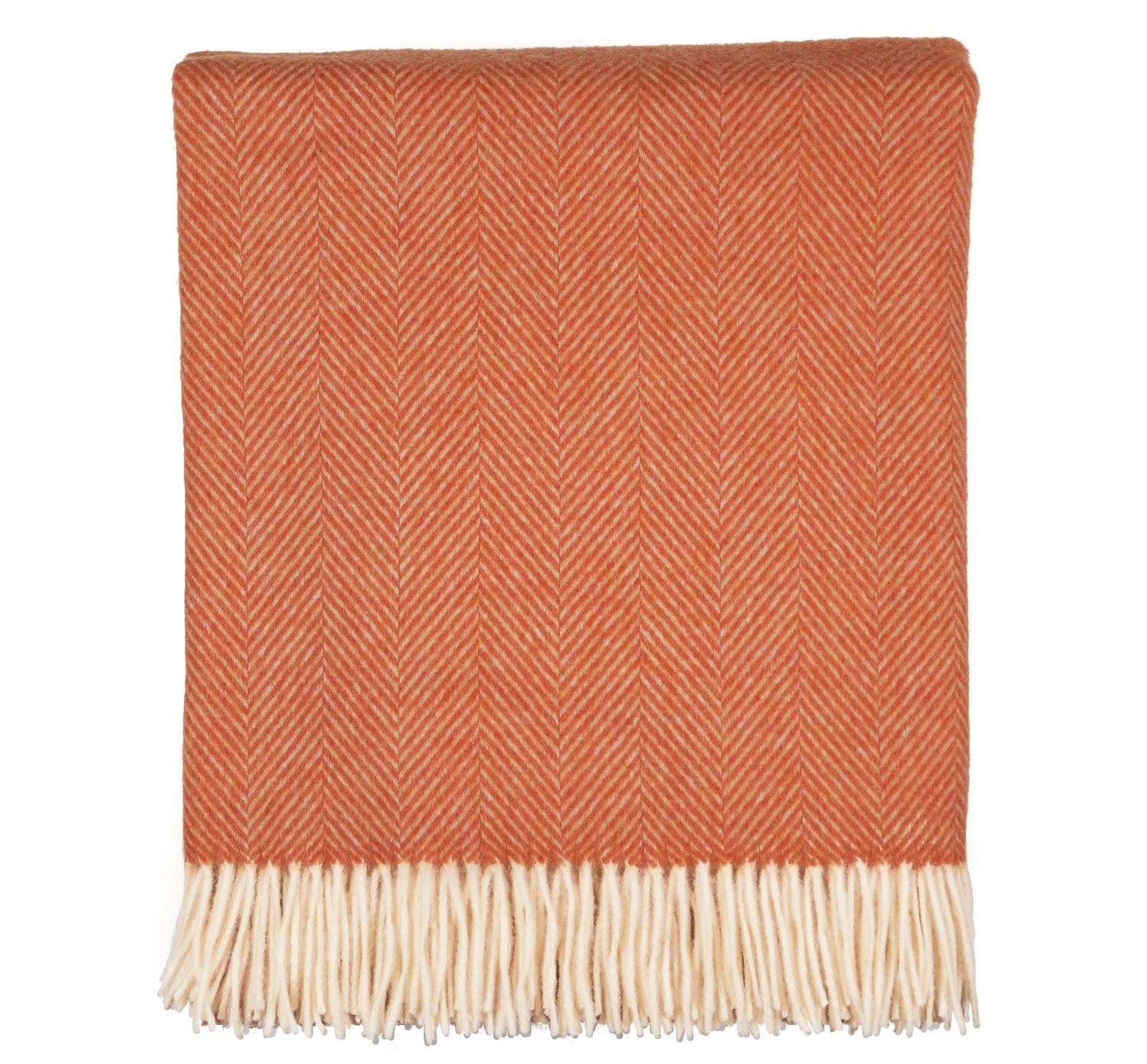 Southampton Home Merino Wool Herringbone Throw (Heirloom Tomato)-Throws and Blankets-Q029004-Prince of Scots
