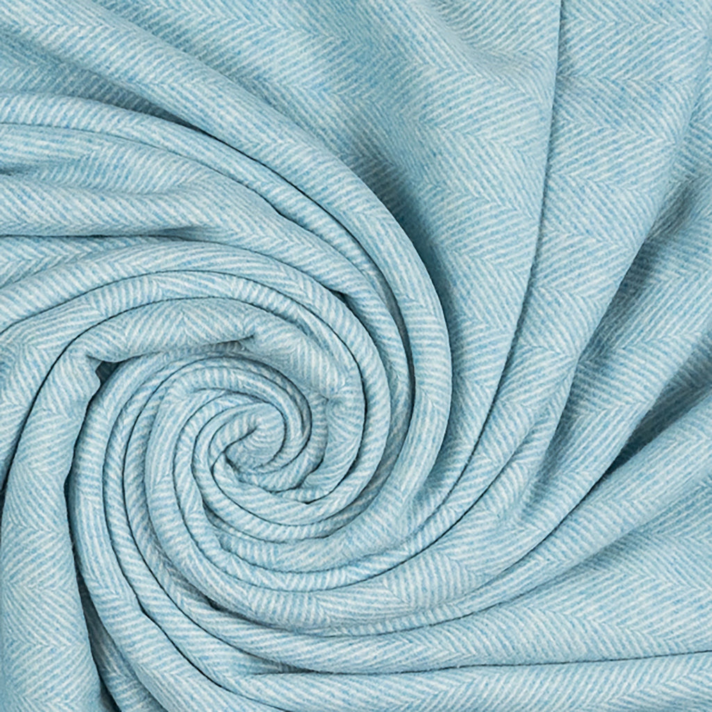 Southampton Home Merino Wool Herringbone Throw (Sky Blue)-Throws and Blankets-Q029009-Prince of Scots
