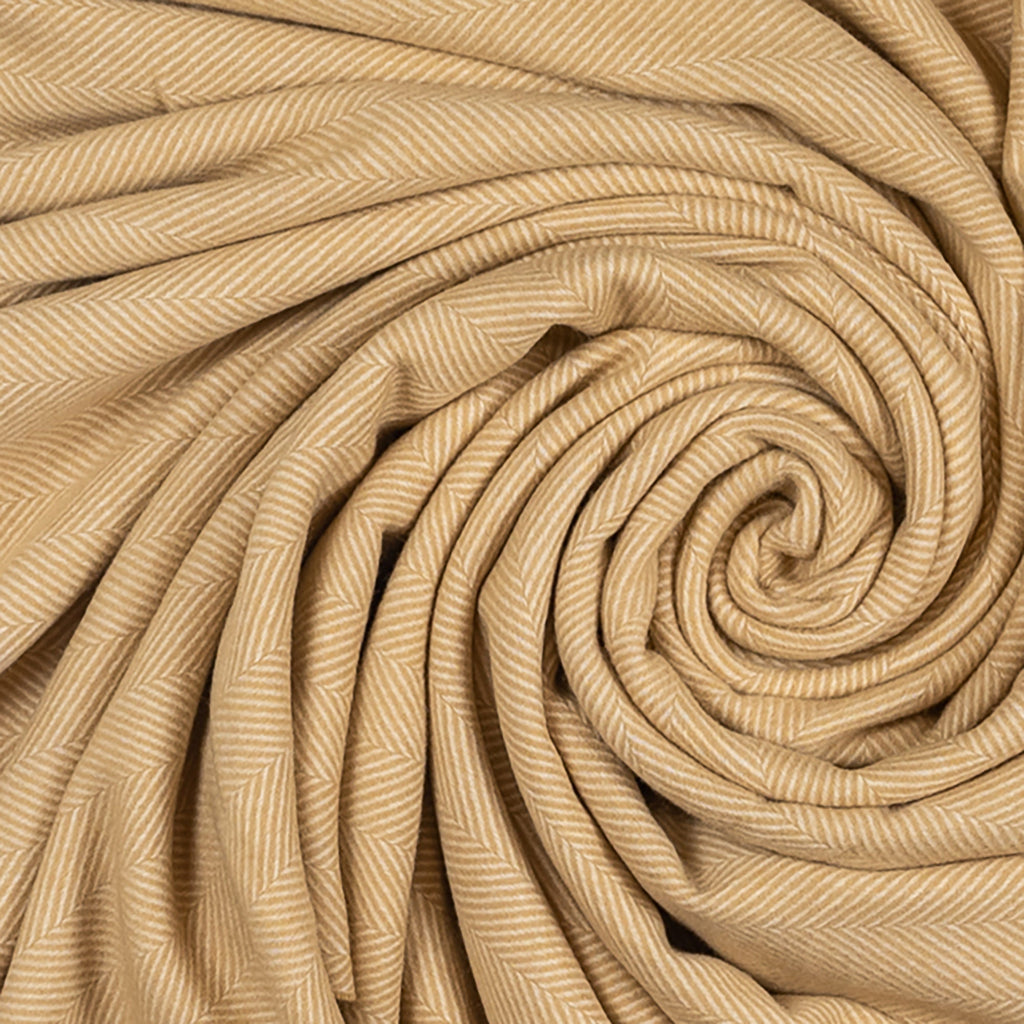 Southampton Home Merino Wool Herringbone Throw (Wheat Tassel)-Throws and Blankets-Q029008-Prince of Scots