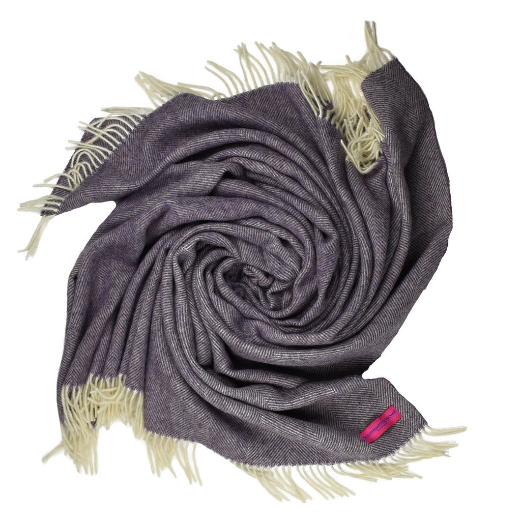 Southampton Home Wool Herringbone Throw (Lavender)-Throws and Blankets-Prince of Scots-810032750985-Q028001-18-Prince of Scots