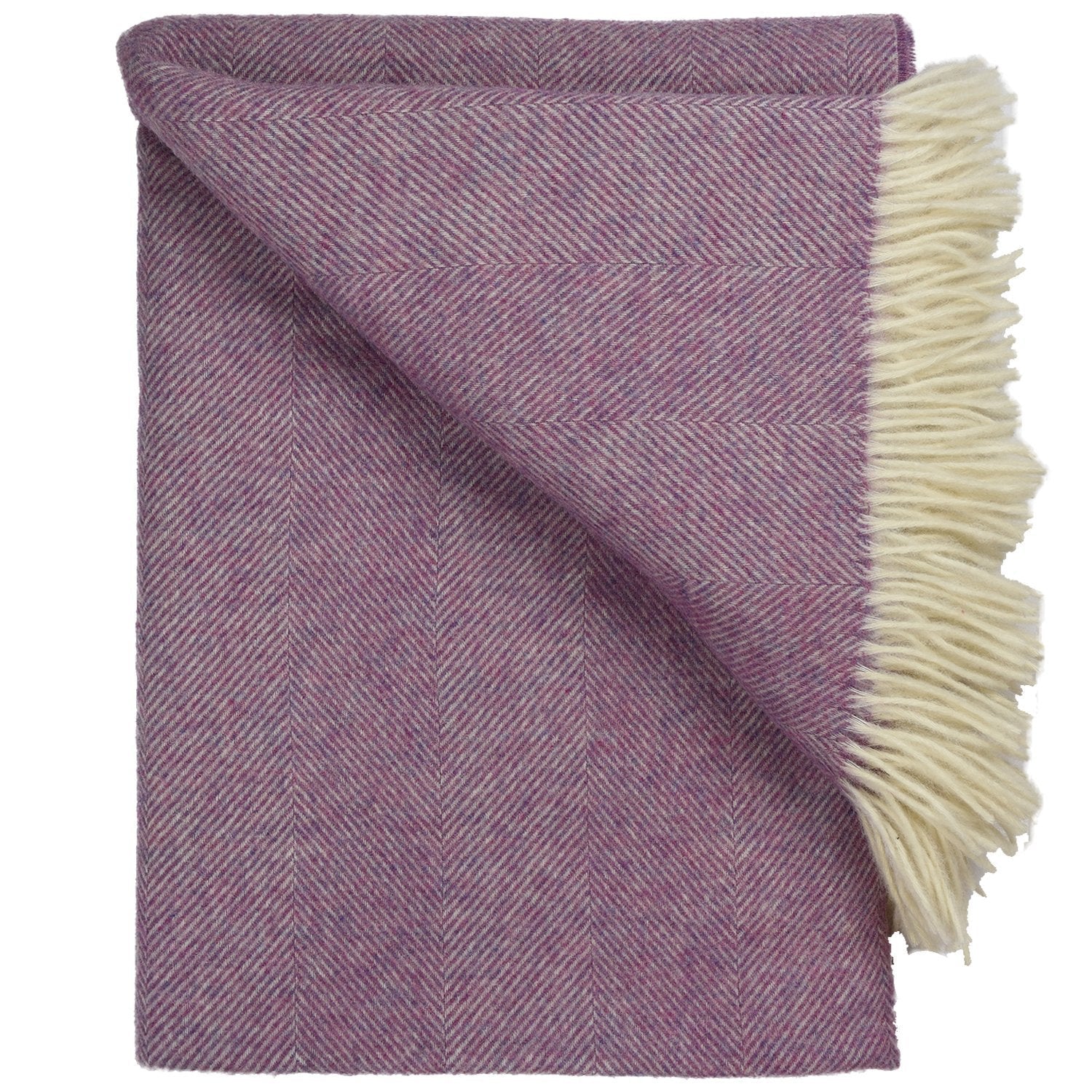 Southampton Home Wool Herringbone Throw (Petal Pink)-Throws and Blankets-Prince of Scots-810032750961-Q028001-08-Prince of Scots