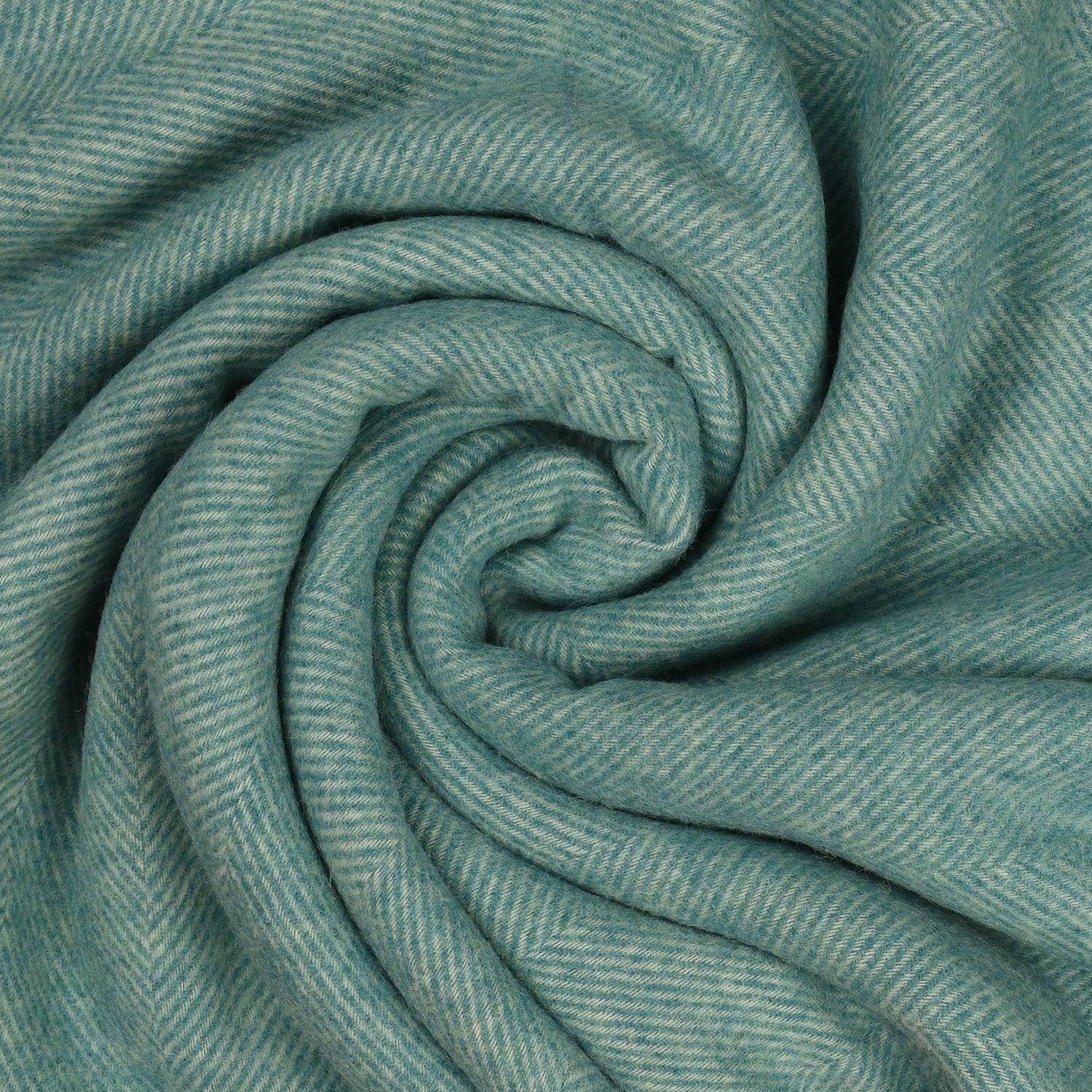 Southampton Home Wool Herringbone Throw (Sea Glass)-Throws and Blankets-Prince of Scots-810032750930-Q028001-12-Prince of Scots