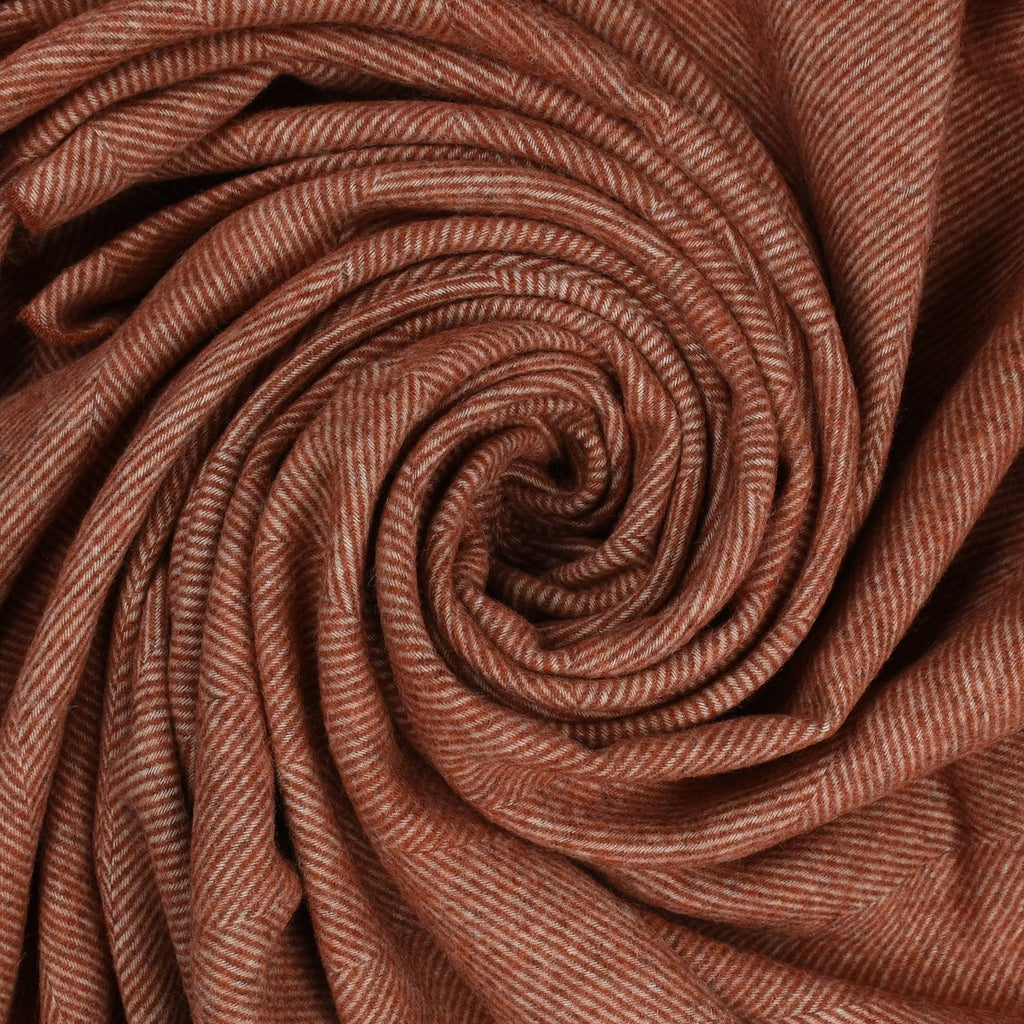 Southampton Home Wool Herringbone Throw (Terracotta)-Throws and Blankets-Prince of Scots-810032750947-Q028001-26-Prince of Scots