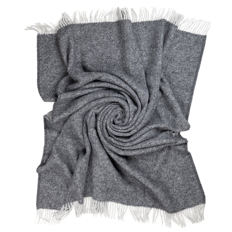 Southampton Home Wool Twill Throw Blanket (Charcoal)