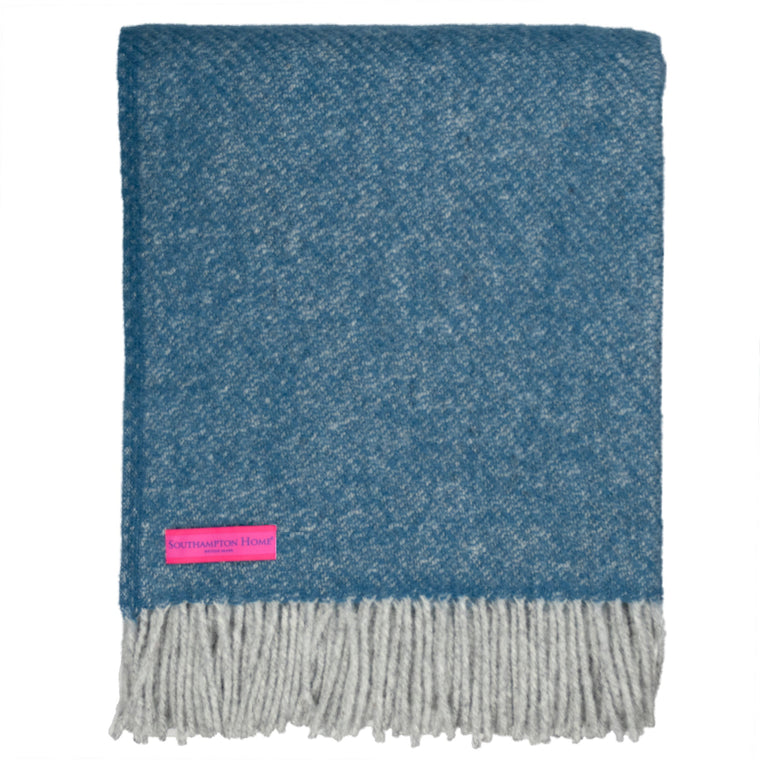 Southampton Home Wool Twill Throw Blanket (Classic Blue Hydrangea)-Throws and Blankets-810032752477-SHWoolTwillBlue-Prince of Scots