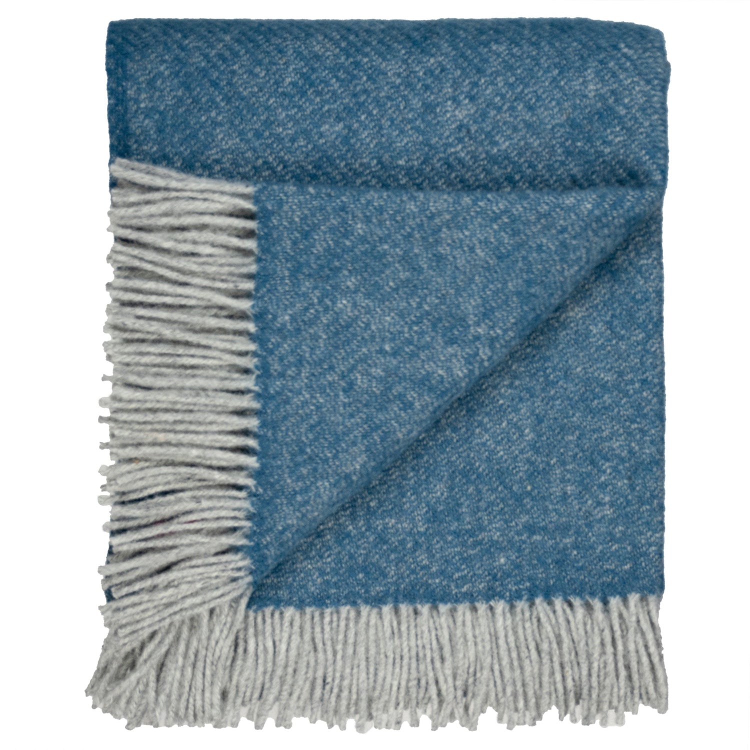 Southampton Home Wool Twill Throw Blanket (Classic Blue Hydrangea)-Throws and Blankets-810032752477-SHWoolTwillBlue-Prince of Scots