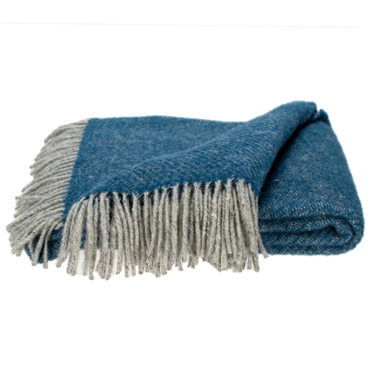 Southampton Home Wool Twill Throw Blanket (Classic Blue Hydrangea)