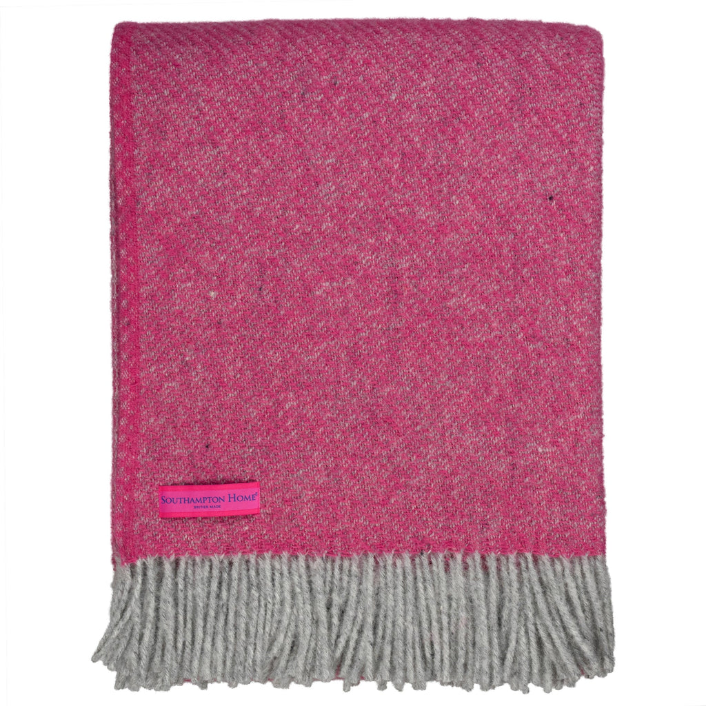 Southampton Home Wool Twill Throw Blanket (Hydrangea Pink)-Throws and Blankets-810032752446-SHWoolTwillPink-Prince of Scots