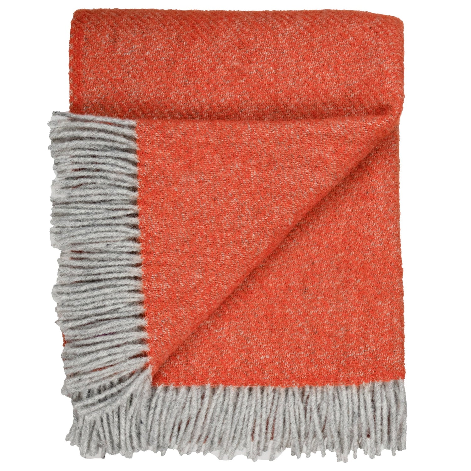 Southampton Home Wool Twill Throw Blanket (Poppy Orange)-Throws and Blankets-810032752439-SHWoolTwillOrange-Prince of Scots