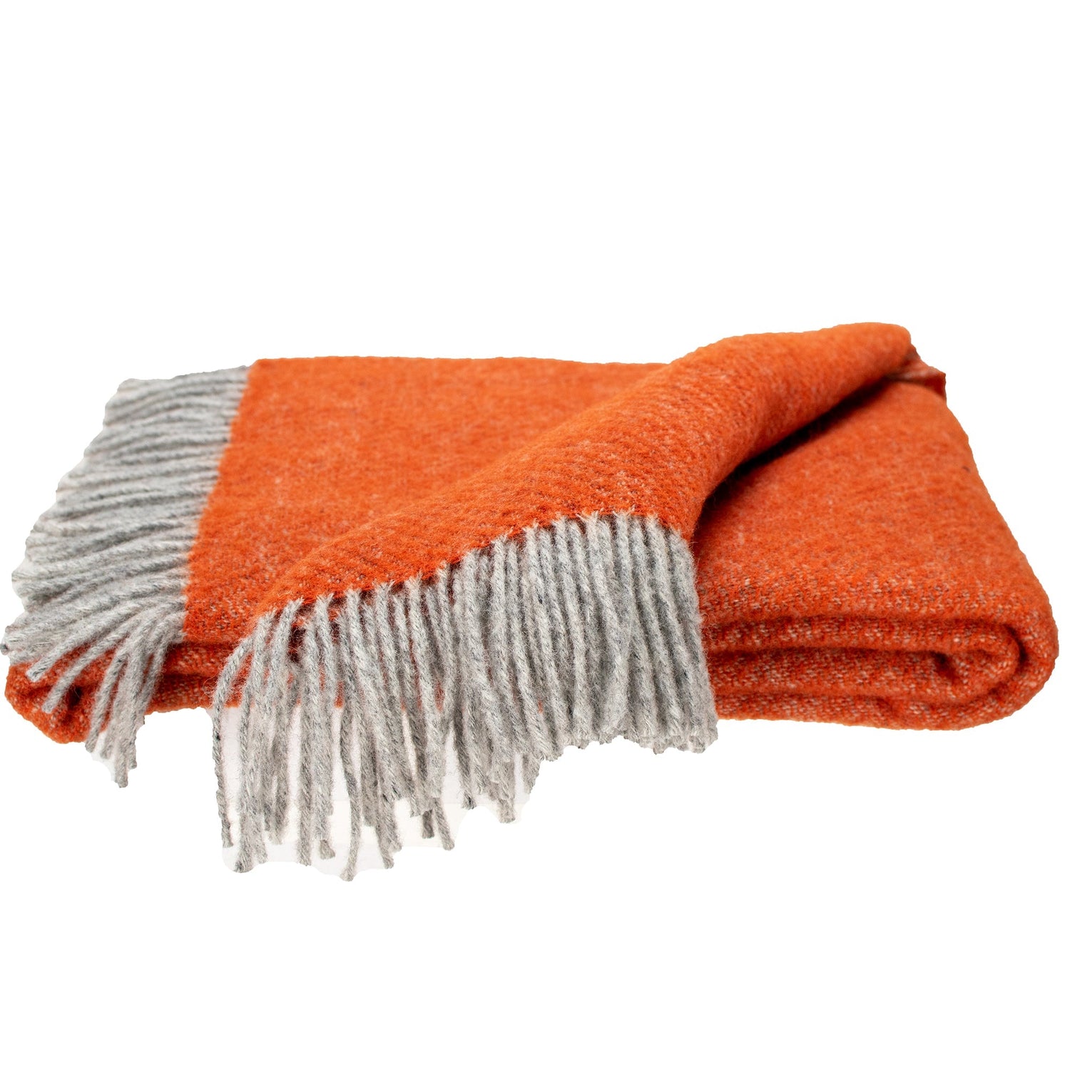Southampton Home Wool Twill Throw Blanket (Poppy Orange)-Throws and Blankets-810032752439-SHWoolTwillOrange-Prince of Scots