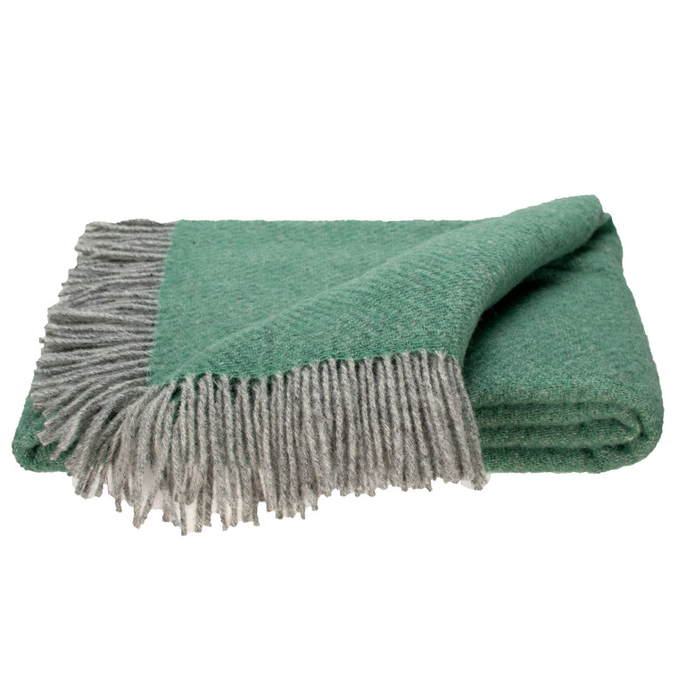 Southampton Home Wool Twill Throw Blanket (Seafoam Green)