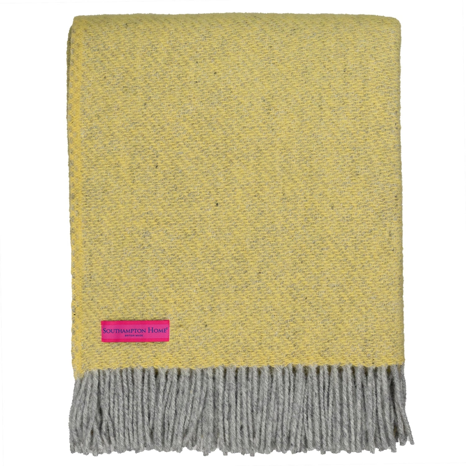 Southampton Home Wool Twill Throw Blanket (Yellow Daisy)-Throws and Blankets-810032752460-SHWoolTwillLemon-Prince of Scots