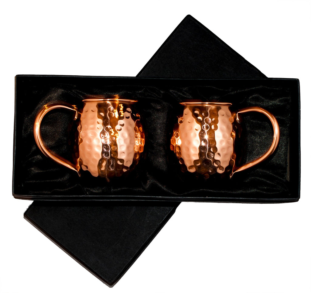 XL Hammered Copper Mug (Set of 2)-Barware-810032752538-BarrelCopper-Prince of Scots